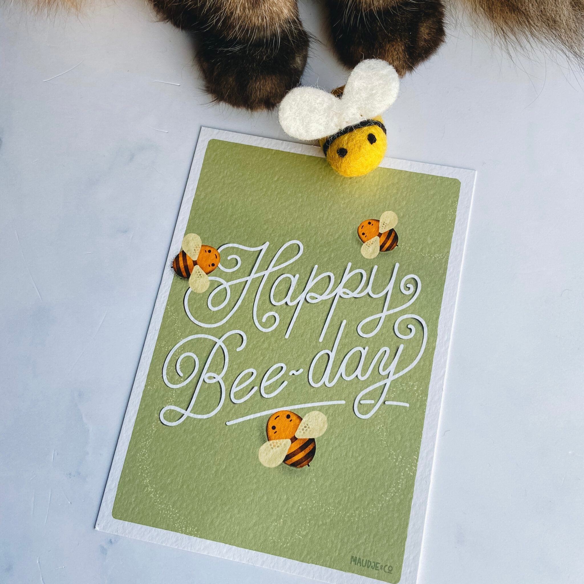 Happy Bee-day -  Wenskaart - accessoires, wenskaart - Door Maudje & Co