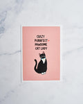 Purrfect pawsome cat lady -  Wenskaart - accessoires, wenskaart - Door Maudje & Co